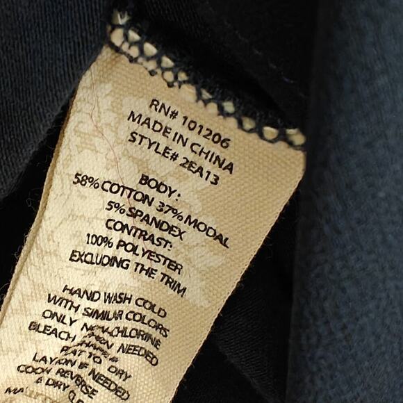 Soft Surroundings Beaded Tunic Top Size Medium Navy Blue Stretch Layered Chiffon - Picture 8 of 8